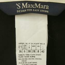 S'Max Mara Black Crepe Tailored Trousers M