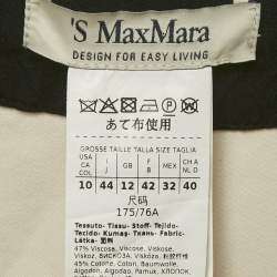 S'Max Mara White Cotton Blend Contrast Waist Detail Cropped Pants M