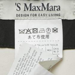 S'Max Mara White Cotton Blend Contrast Waist Detail Cropped Pants M