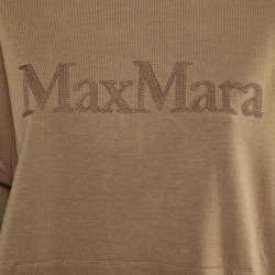 S'Max Mara Brown Logo Embroidered Jersey Sweatshirt M