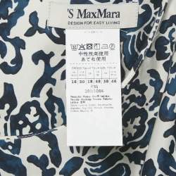 Pre Owned S'Max Mara Blue Printed Cotton Belted Long Dress XL