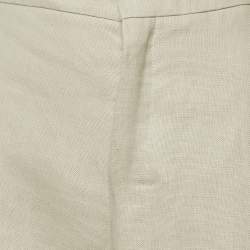 Pre Owned S'Max Mara Beige Linen Wide-Leg Trousers L