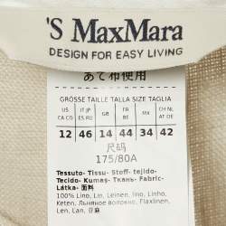 Pre Owned S'Max Mara Beige Linen Wide-Leg Trousers L
