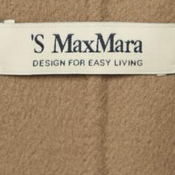 Pre Owned S'Max Mara Camel Brown Wool Double Breasted Trench Coat L