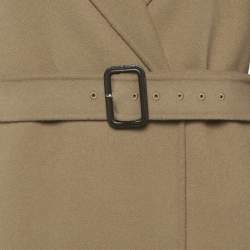 Pre Owned S'Max Mara Camel Brown Wool Double Breasted Trench Coat L