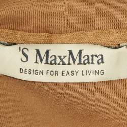 Pre Owned S'Max Mara Brown Logo Embroidery Cotton Hooded Sweatshirt XL 