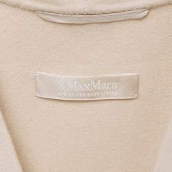 Pre Owned S'Max Mara Light Beige Wool Hooded Long Coat M