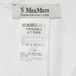 Pre Owned S'Max Mara White Cotton Ruffled Button Front Shirt S