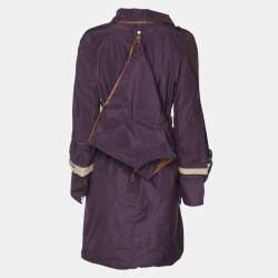 Pre Owned S'Max Mara Purple Nylon Belted Trench Coat M