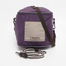 Pre Owned S'Max Mara Purple Nylon Belted Trench Coat M