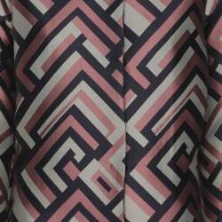 Pre Owned S'Max Mara Multicolor Jacquard Mid Length Coat M