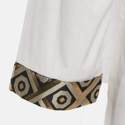 مملوكة مسبقًا قميص قطني بأطراف مزينة بخيوط لوركس أبيض أس ماكس مارا مقاس صغير (سمول)