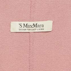 Pre Owned S'Max Mara Pink Wool Open Front Belted Coat L 