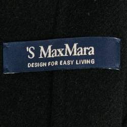 Pre Owned S'Max Mara Black Felt Hooded Open Front Cardigan M