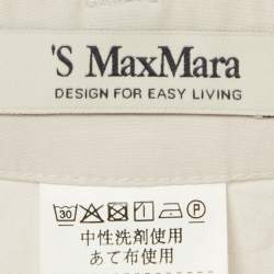 مملوكة مسبقًا بنطلون إس ماكس مارا رمادي قطن واسع الساق مقاس وسط - ميديام