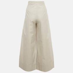 مملوكة مسبقًا بنطلون إس ماكس مارا رمادي قطن واسع الساق مقاس وسط - ميديام