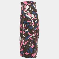 مملوكة مسبقًا تنورة إس ماكس مارا ميدي قطن وردي مطبوع M