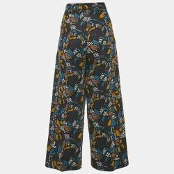مملوكة مسبقًا S'Max Mara Multicolour Cotton Blend Wide Leg Trousers M/Waist 32"