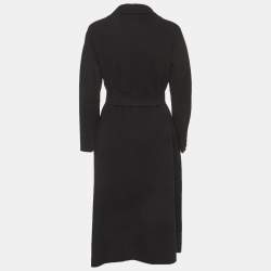 Pre Owned S'Max Mara Black Wool Felt Belted Coat M