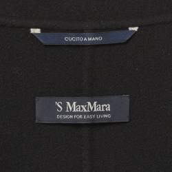 Pre Owned S'Max Mara Black Wool Felt Belted Coat M