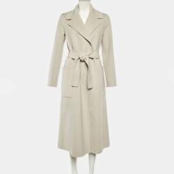 مملوكة مسبقًا S'Max Mara Ecru Wool Belted Long Coat M