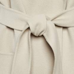 مملوكة مسبقًا S'Max Mara Ecru Wool Belted Long Coat M
