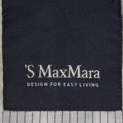 Pre Owned S'Max Mara Black Textured Cotton Coat L