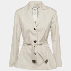 Pre Owned S'Max Mara Beige Cotton Belted Jacket S