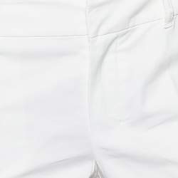 Pre Owned S'Max Mara White Cotton Wide Leg Trousers M