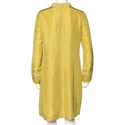 S'Max Mara Yellow Silk Button Down Midi Dress M