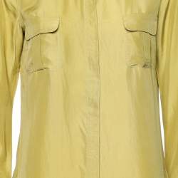 S'Max Mara Yellow Silk Button Down Midi Dress M
