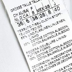 Pre Owned 'S Max Mara White Linen & Cotton Sleeveless Shift Dress S