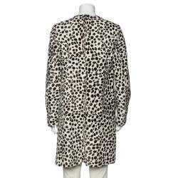S'Max Mara Brown Animal Printed Fur Button Front Coat M