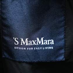 S'Max Mara Brown Animal Printed Fur Button Front Coat M