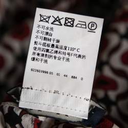 Pre Owned S'Max Mara Red & White Printed Silk Midi Dress M