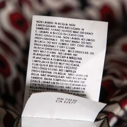 Pre Owned S'Max Mara Red & White Printed Silk Midi Dress M