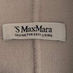 S'Max Mara Ecru Wool Open Front Belted Coat XS