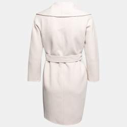 S'Max Mara Ecru Wool Open Front Belted Coat XS