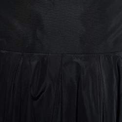 S'Max Mara Black Synthetic Zip Detail Skirt L