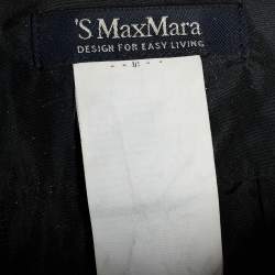 S'Max Mara Black Synthetic Zip Detail Skirt L