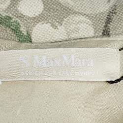S'Max Mara Grey Printed Linen Sleeveless Dress L