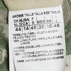 S'Max Mara Grey Printed Linen Sleeveless Dress L