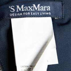 Pre Owned S'Max Mara Dark Blue Cotton Blend Midi Dress M