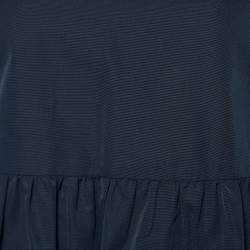 Pre Owned S'Max Mara Dark Blue Cotton Blend Midi Dress M