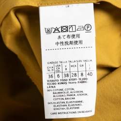 S'Max Mara Mustard Yellow Stretch Cotton Midi Shirt Dress S