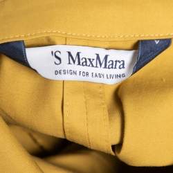 S'Max Mara Mustard Yellow Stretch Cotton Midi Shirt Dress S