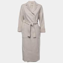 S'Max Mara Off White Wool Belted Coat XS