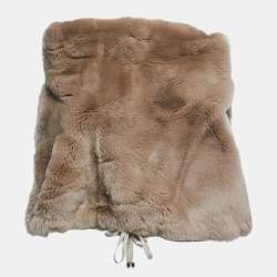 S'Max Mara Beige Rabbit Fur Cape One Size