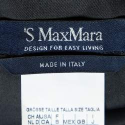 Pre Owned S'Max Mara Black Cotton & Plisse Midi Dress M