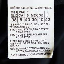 Pre Owned S'Max Mara Black Cotton & Plisse Midi Dress M